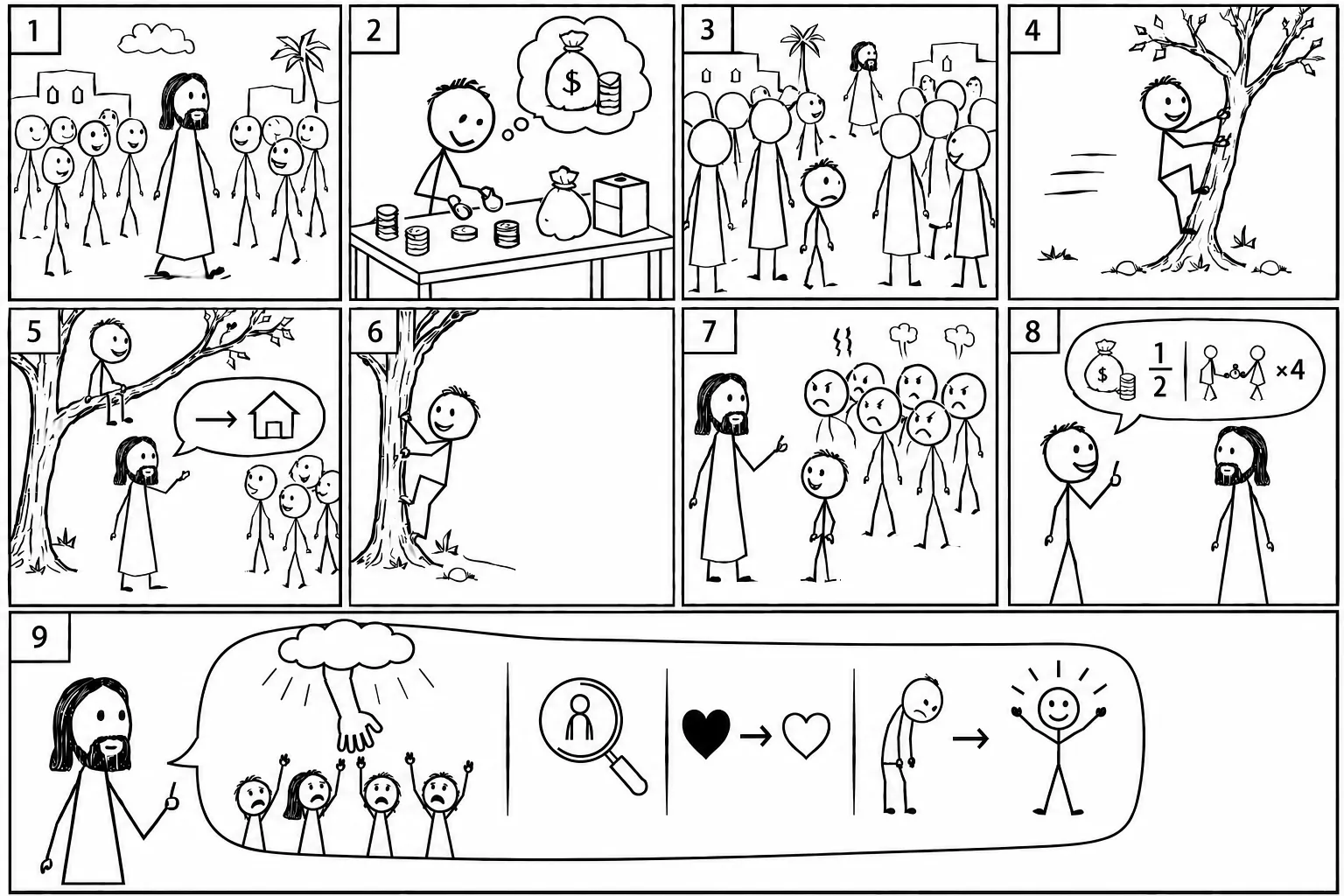Zacchaeus storyboard