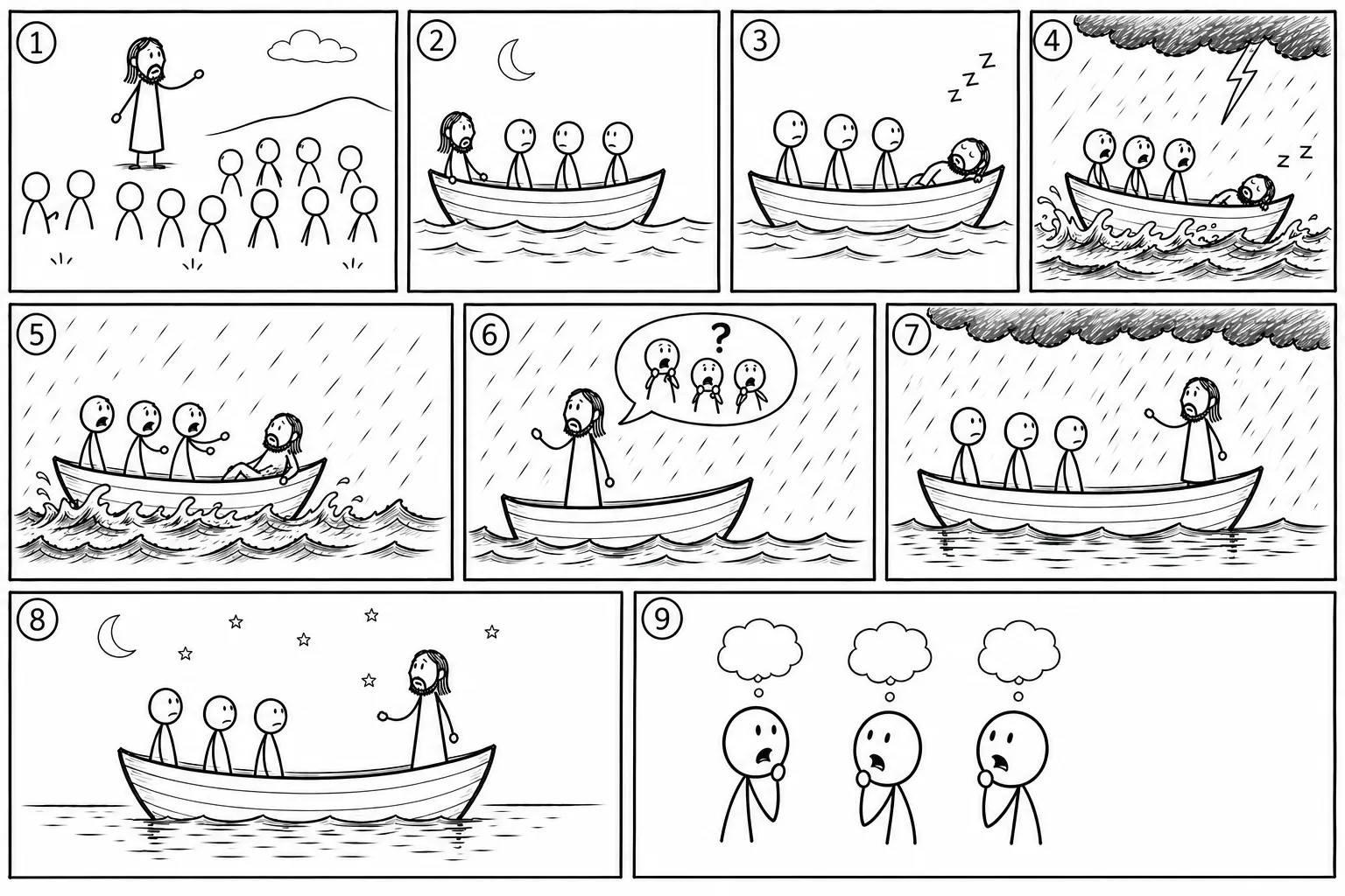 Jesus Calms the Storm storyboard