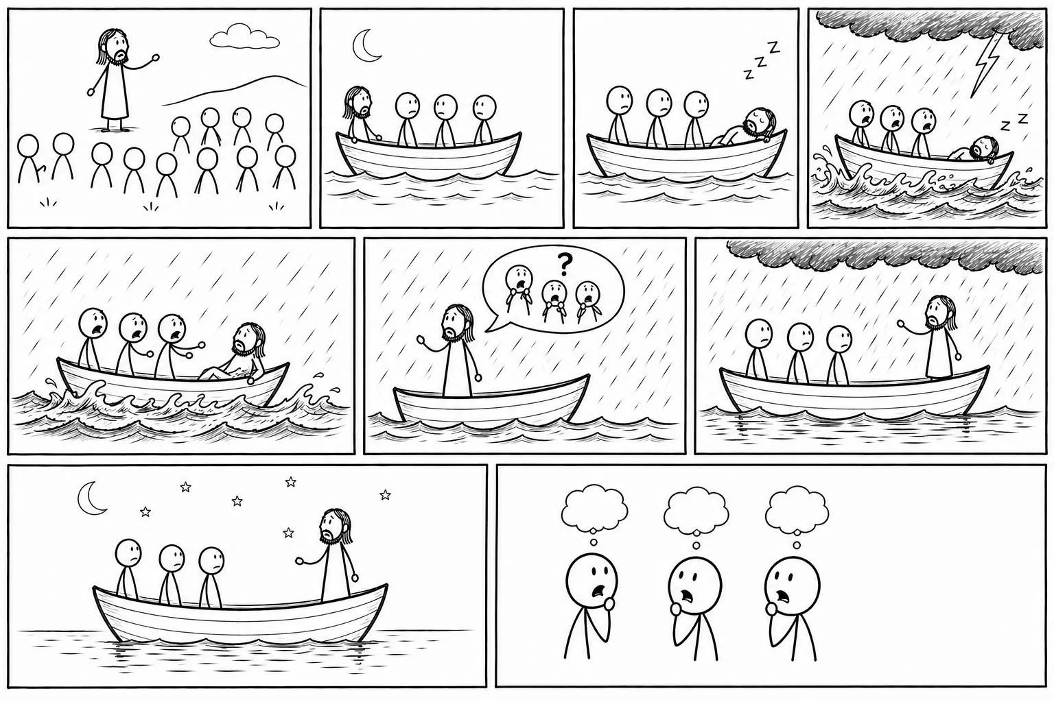 Jesus Calms the Storm storyboard
